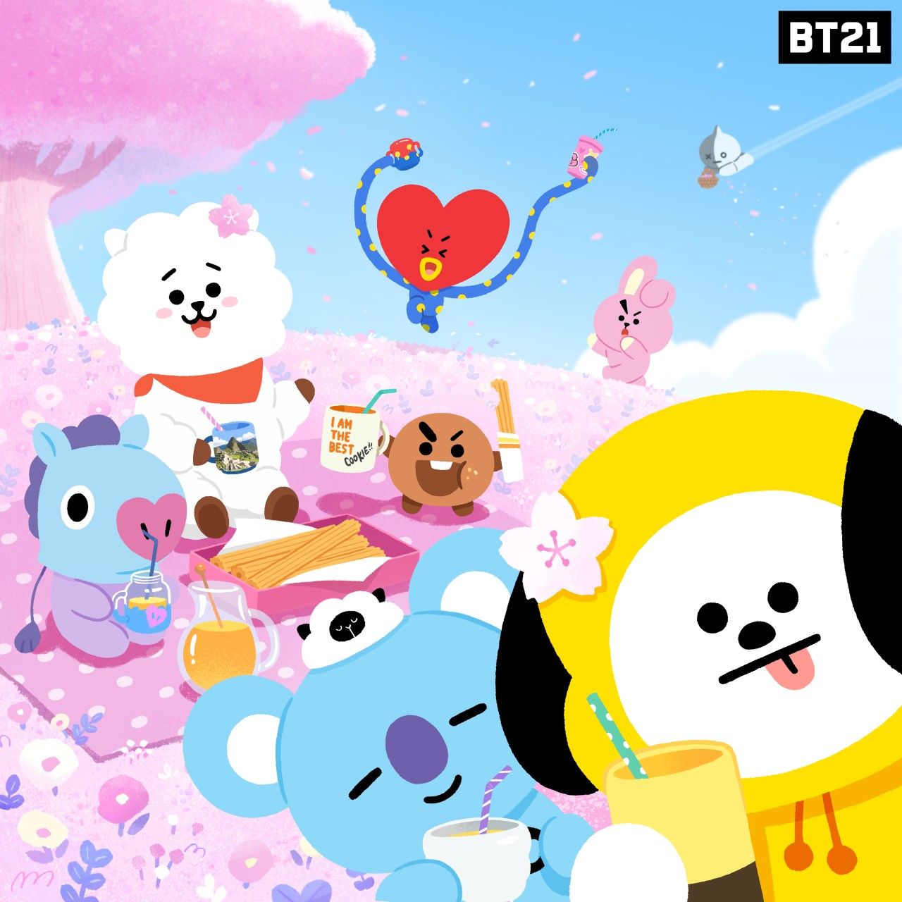 Personaggi BT21 picnic, 1280x1280 720p, PC