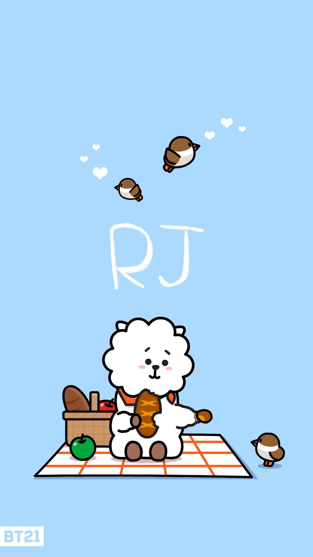 BT21 RJ personaggio picnic, LINE Friends, 1080x1920 Verticale, Mobile