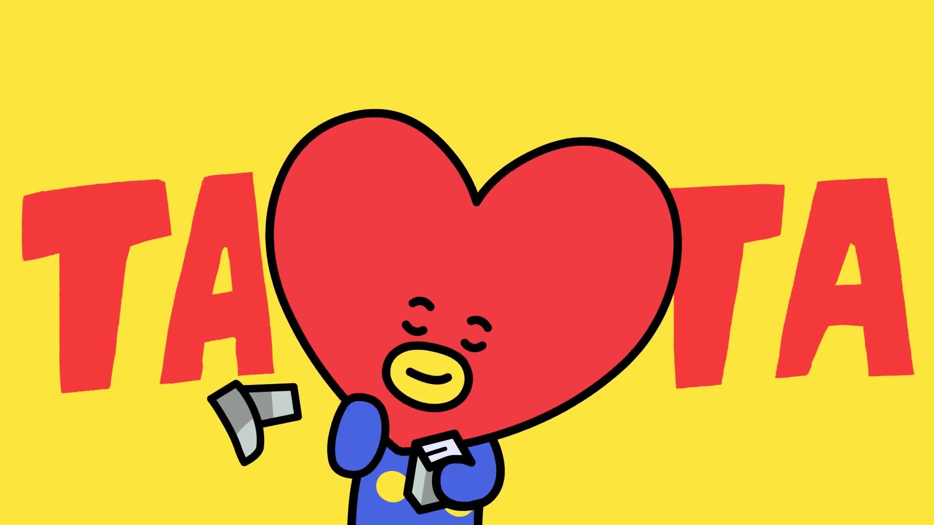 BT21 Tata personaggio cuore, 1920x1080 1080p, PC