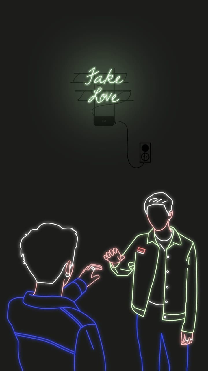 BTS neon Fake Love, 720x1280 Full HD Verticale, iPhone