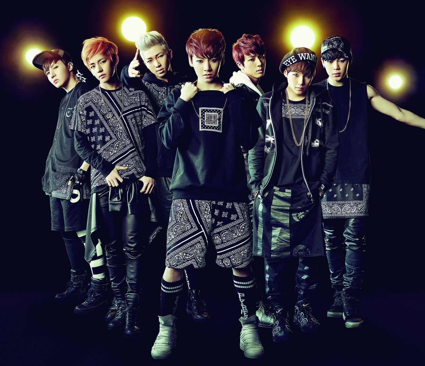 BTS collage pattern verde nero, 1280x768 HD, Desktop