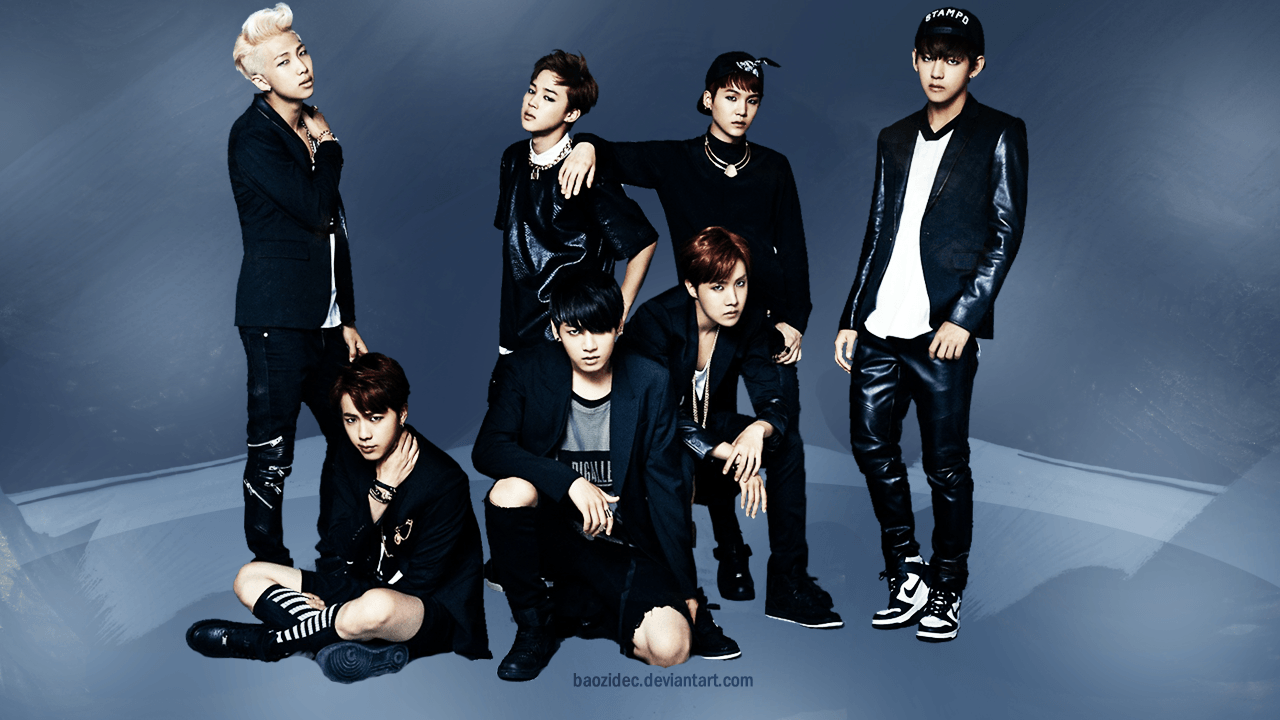 BTS gruppo in nero, 1280x720 720p, Laptop