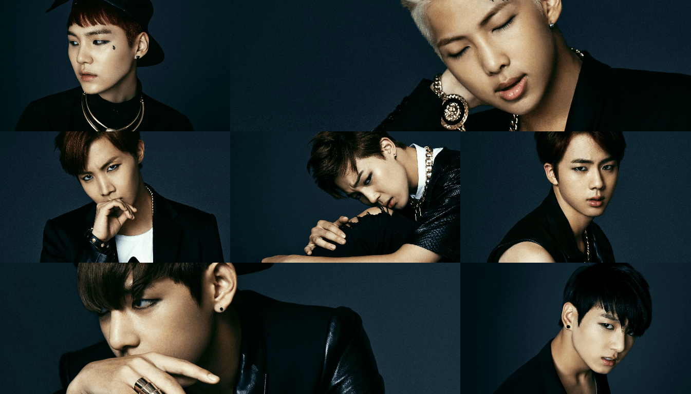 BTS collage membri K-pop, 1345x768 720p, PC