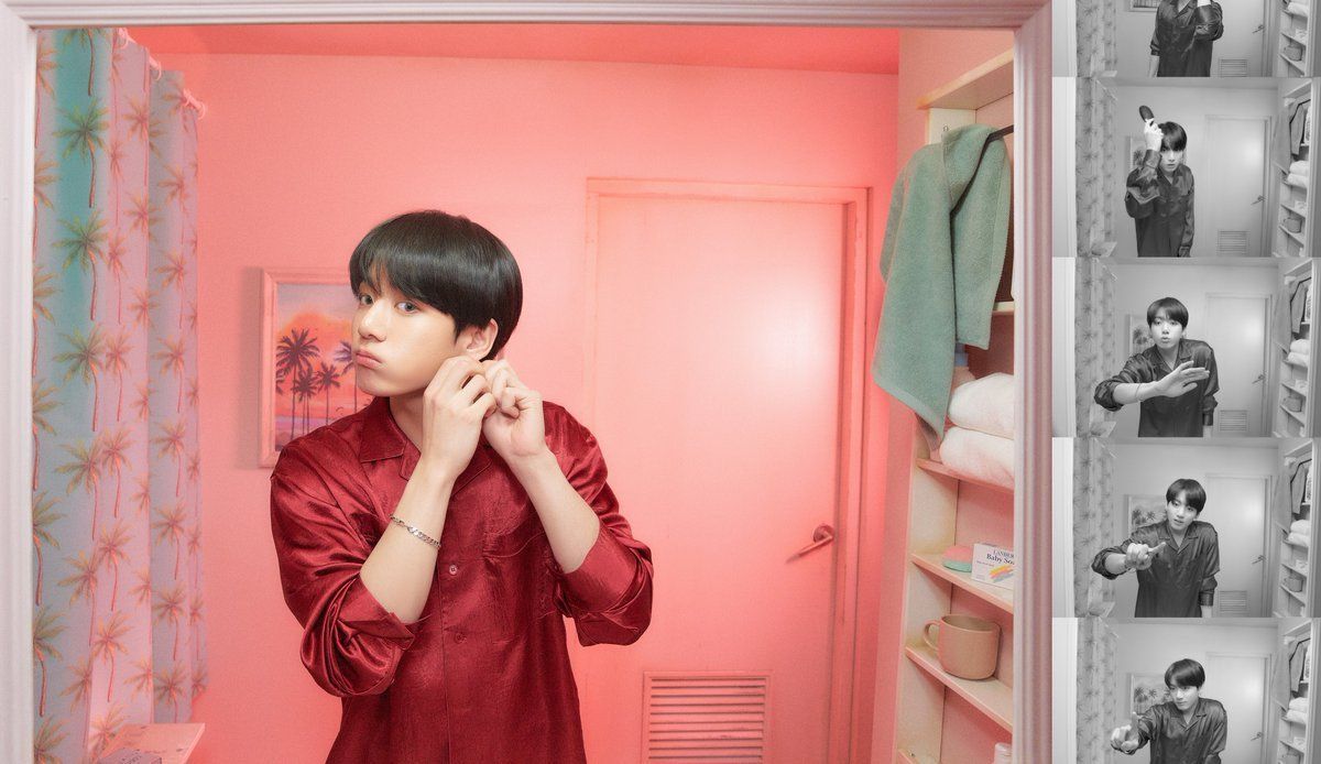 BTS ragazzo camicia rossa, 1200x694 HD, Desktop