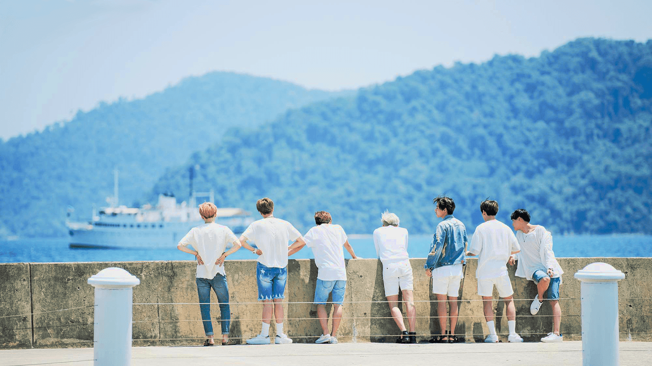 BTS gruppo vista mare, 1280x720 720p, Monitor Gaming