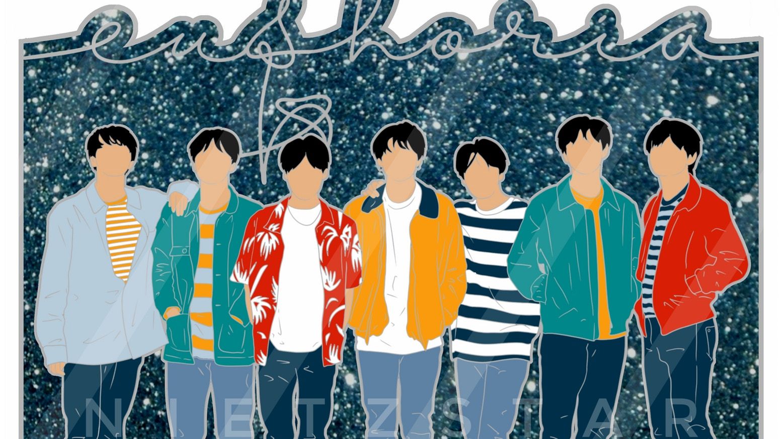 BTS gruppo Euphoria colorato, 1280x720 HD, Desktop
