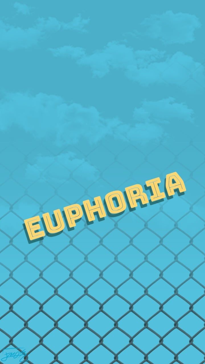 Scritta Euphoria recinzione blu, 720x1280 Verticale, Mobile