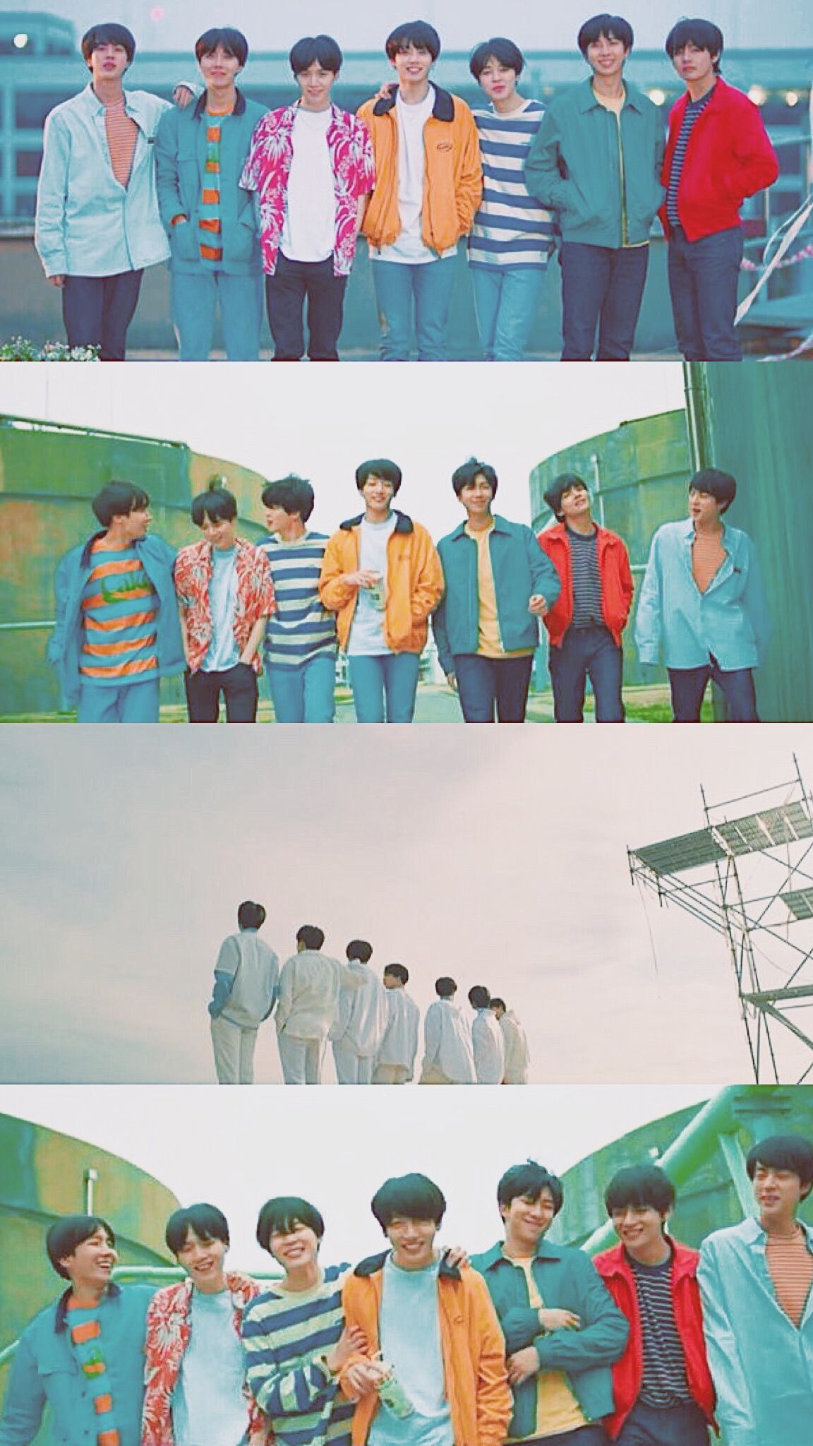 BTS Euphoria gruppo colorato, 1152x2048 Verticale, Mobile
