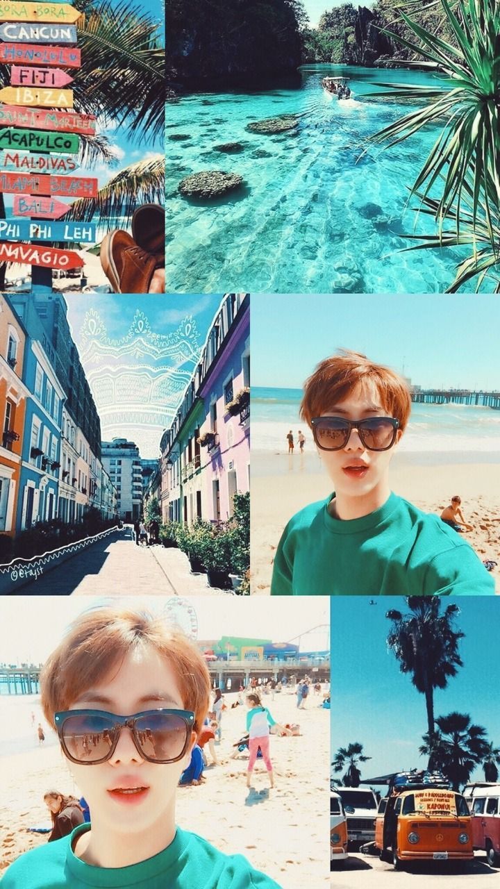 Jung Kook collage estivo mare, 720x1280 Verticale, Mobile