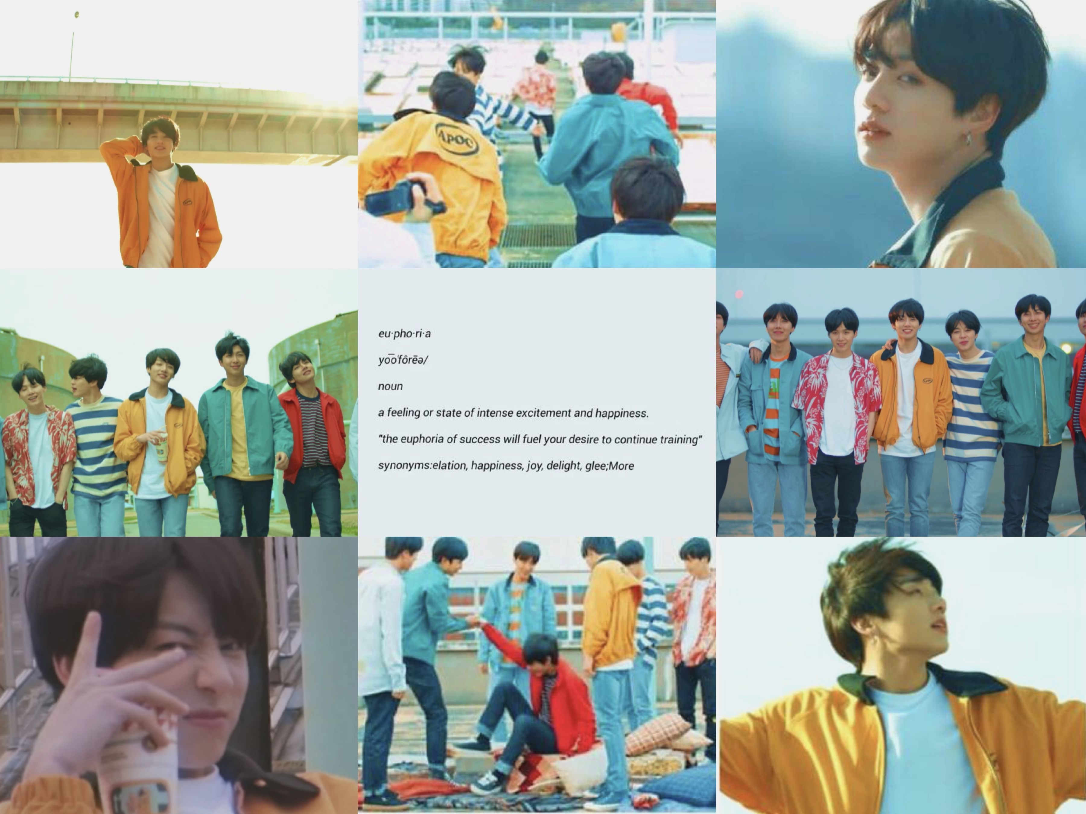 Collage foto membri BTS Euphoria, 3600x2700 WQXGA, Monitor Gaming