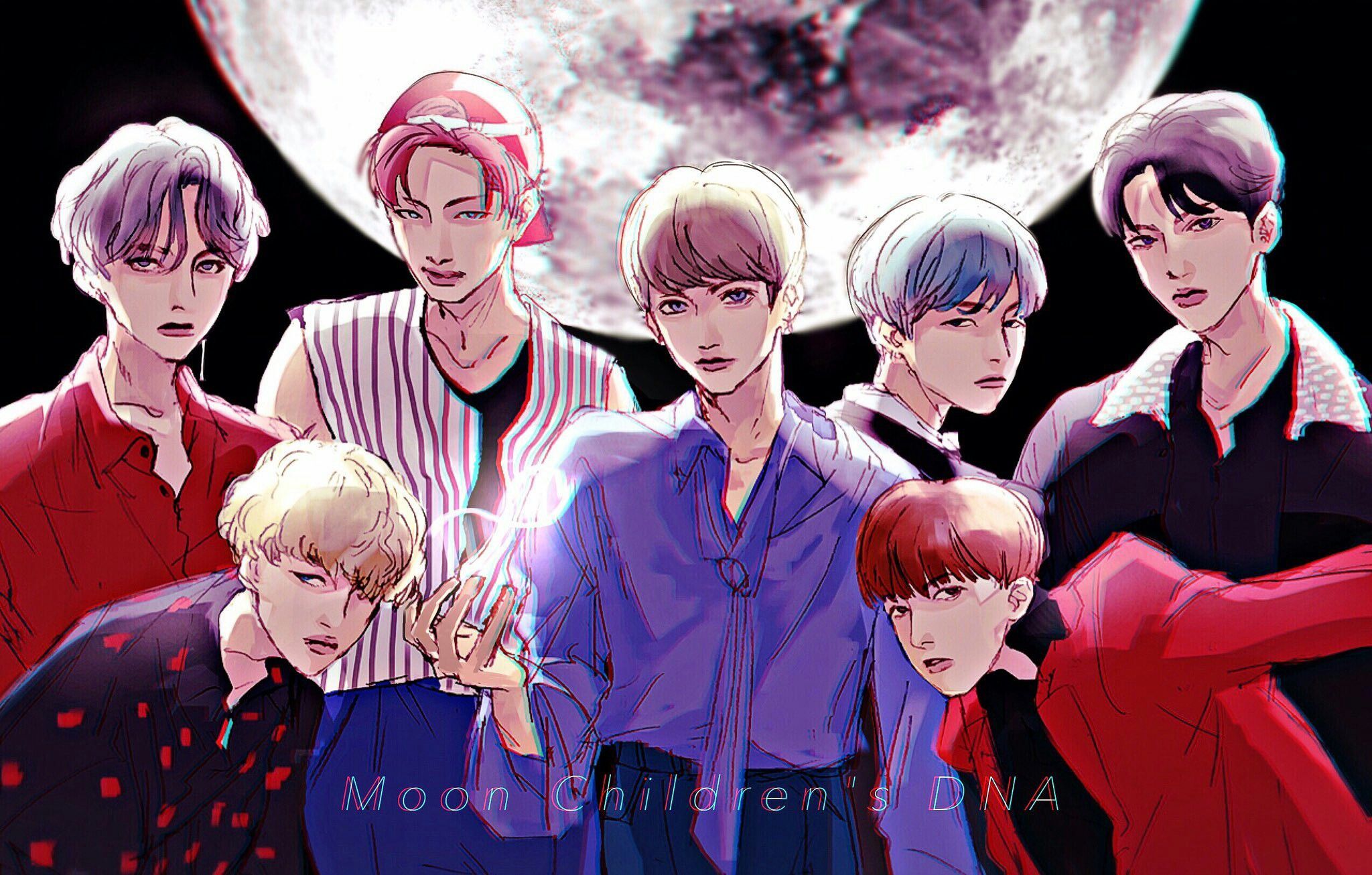 BTS fan art gruppo animato, 1280x720 HD, MacBook Pro