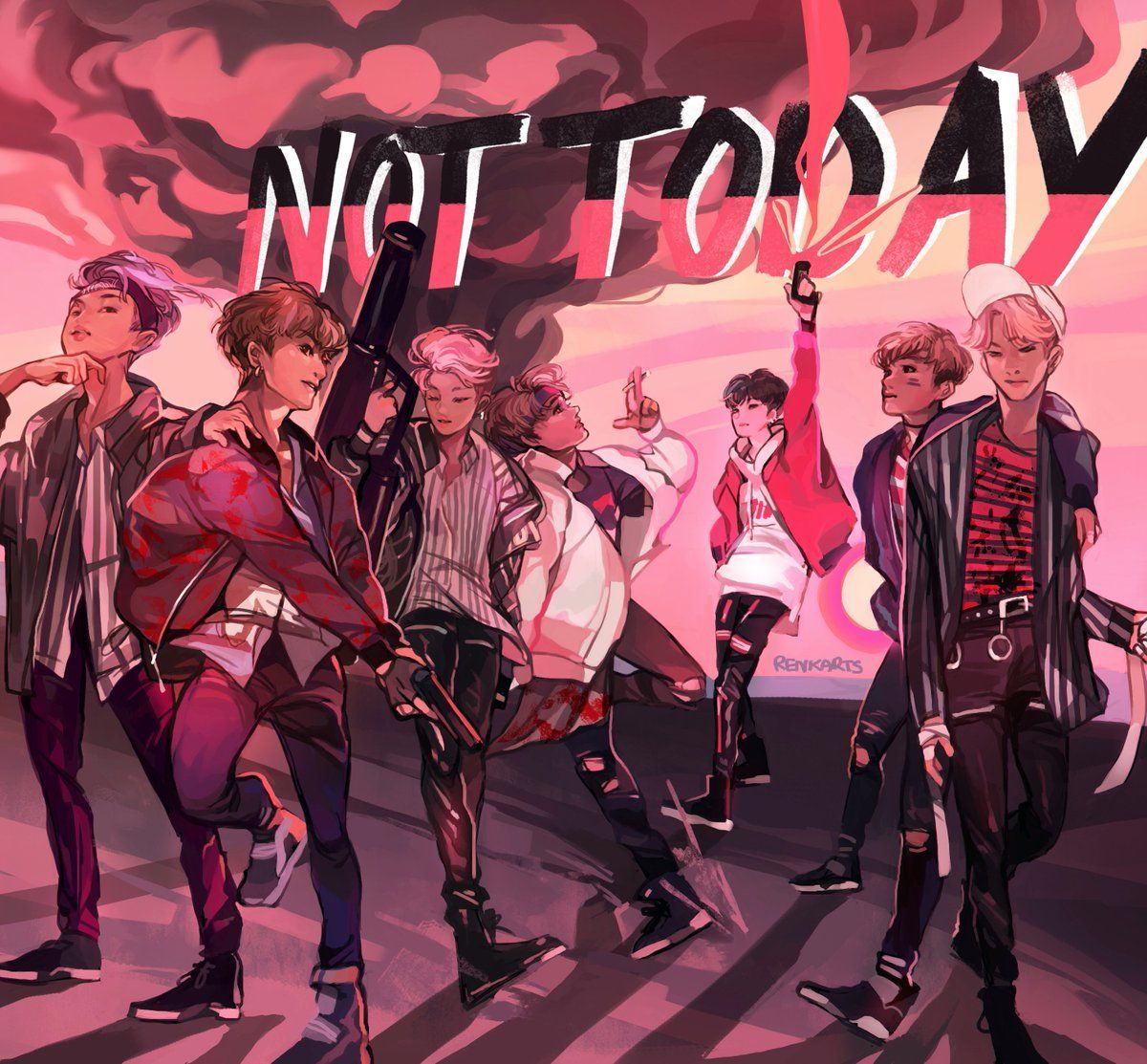 BTS Not Today fan art, gruppo K-pop, 1200x1113 HD, Lenovo Legion