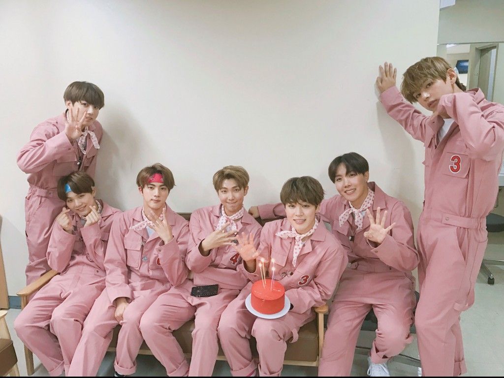 BTS fan art, capelli rosa, 1080x1920 Full HD Verticale, Smartphone