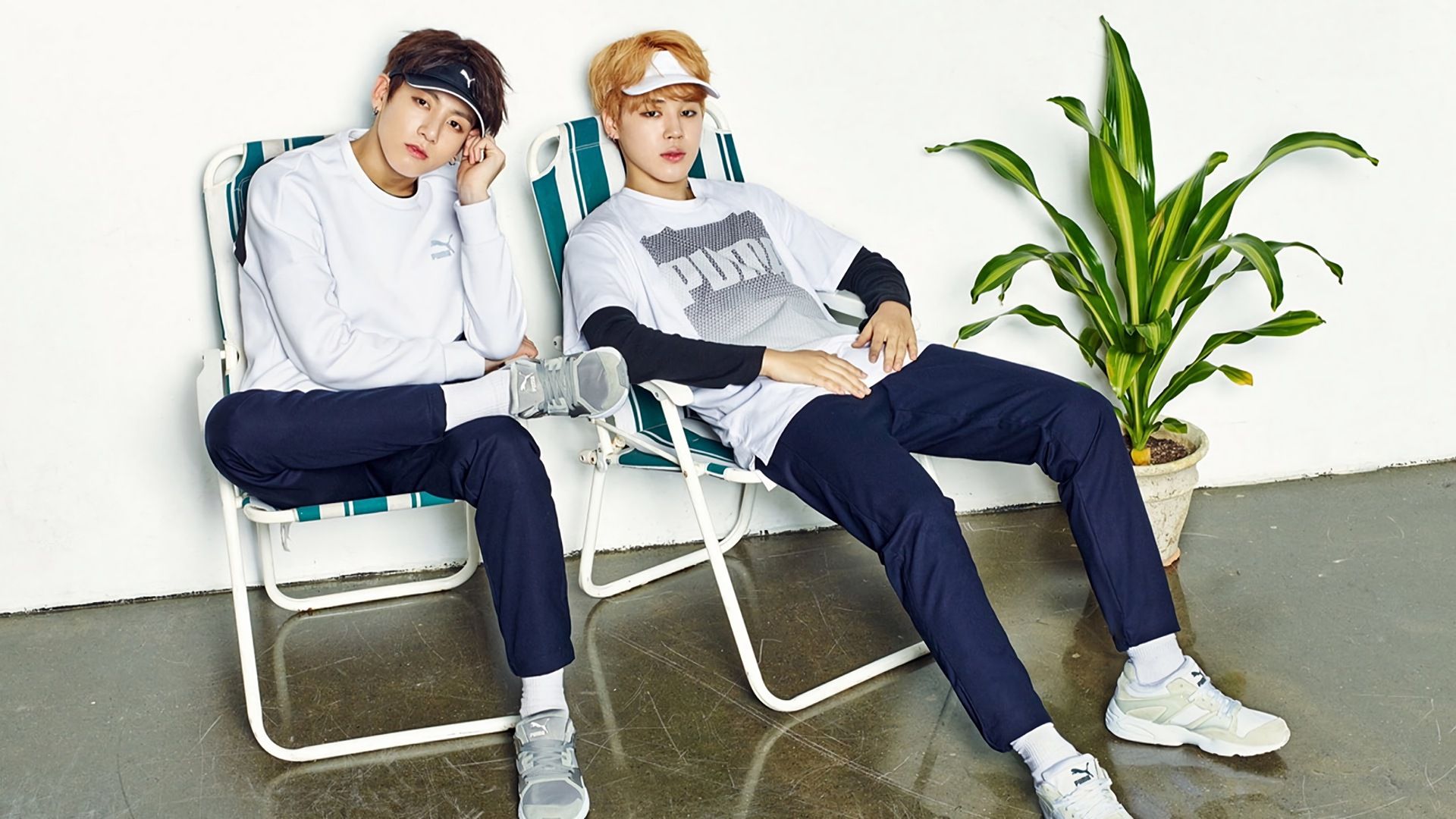 Jimin e Jungkook BTS seduti, 1920x1080 Full HD, PC Desktop