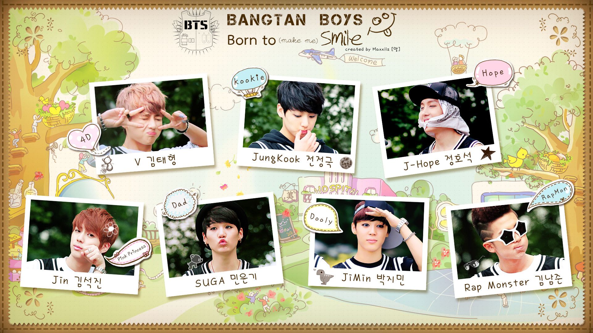 BTS Bangtan Boys collage foto, 1920x1080 1080p, Laptop