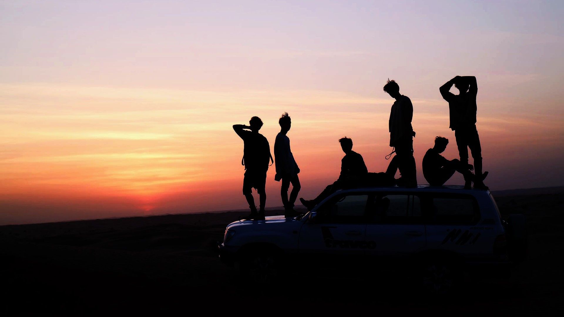 Silhouette gruppo tramonto auto, 1920x1080 Full HD 1080p, PC Desktop