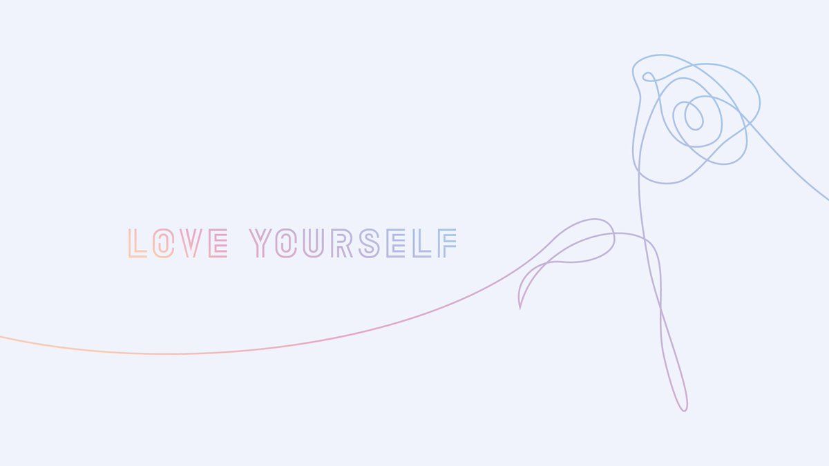 Fiore stilizzato linea BTS Love Yourself, 1200x675 HD, iMac
