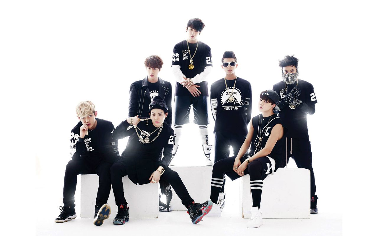 Gruppo BTS in nero, 1280x800 720p, PC