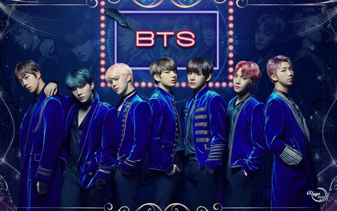 Gruppo BTS in blu, 1280x800 720p, Monitor Gaming