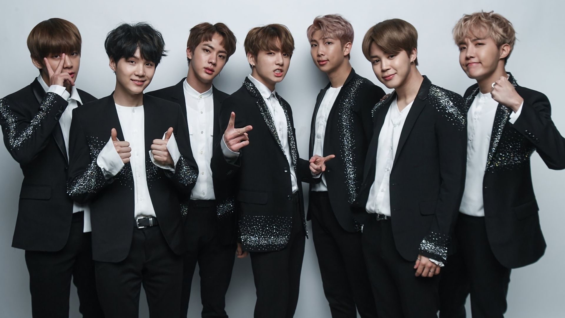 Gruppo BTS in completo nero, 1920x1080 Full HD 1080p, PC