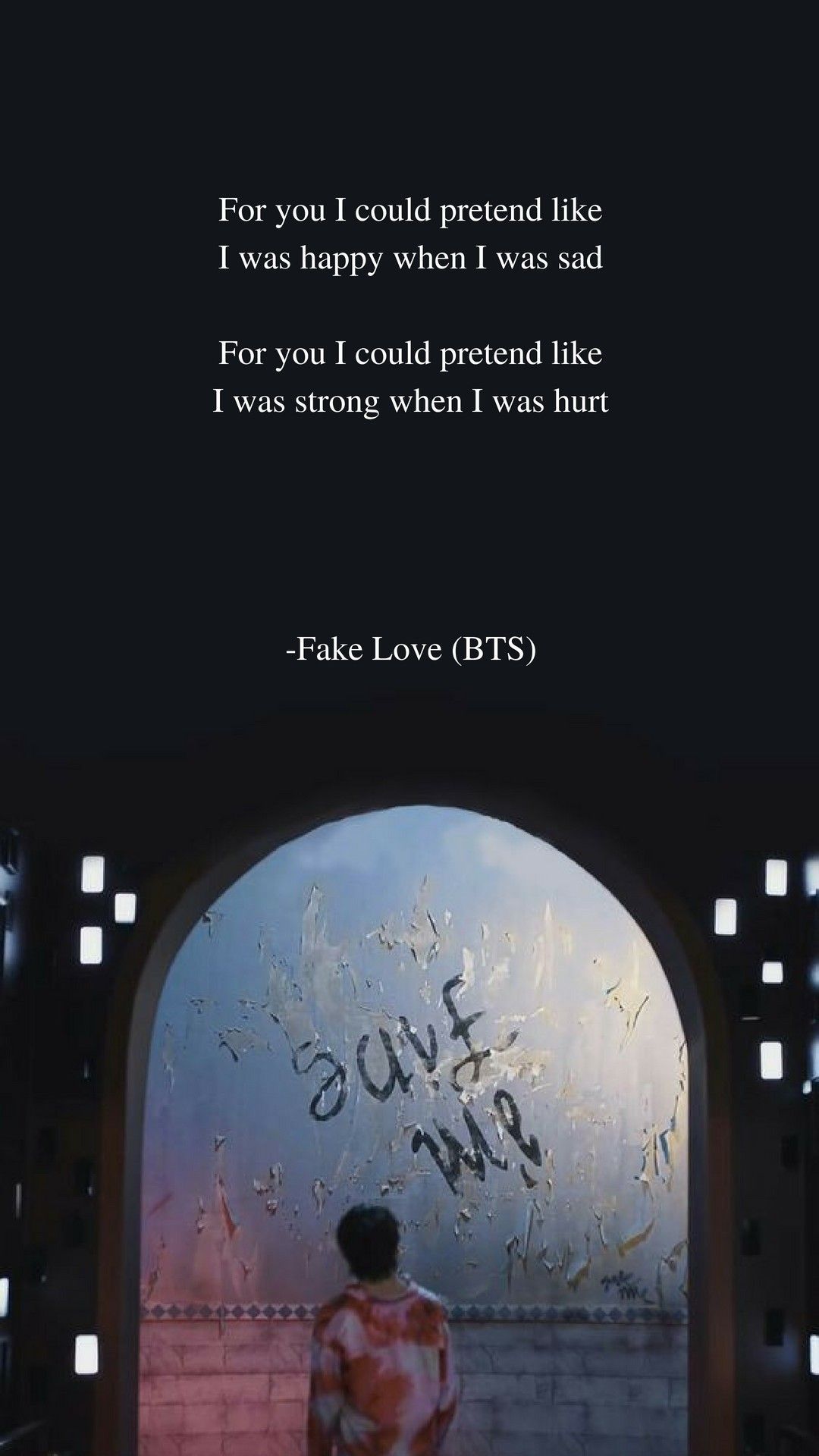 Citazione Fake Love BTS finestra, 1080x1920 Full HD Verticale, Smartphone