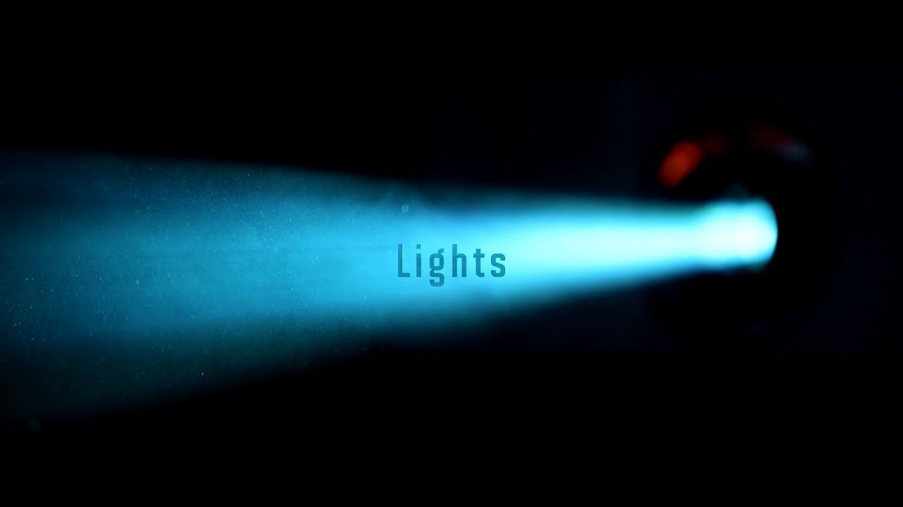 Fascio di luce blu, testo Lights, 1280x720 HD, Desktop