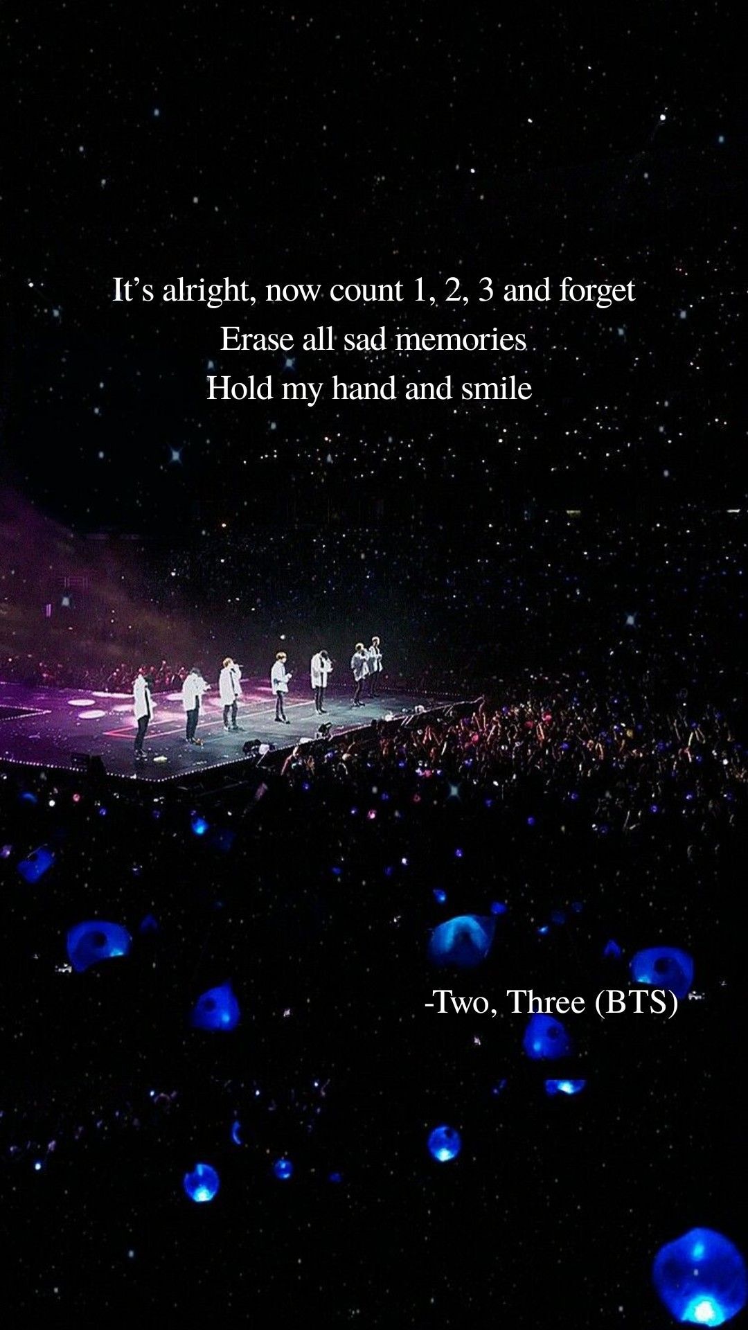 Citazione BTS concerto notturno, gruppo K-pop, 1080x1920 Verticale, Telefono
