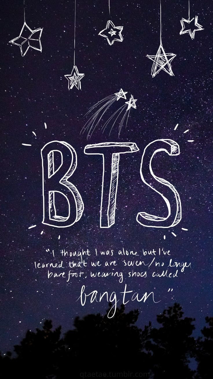 BTS citazione stelle notte, 736x1308 Verticale, Mobile