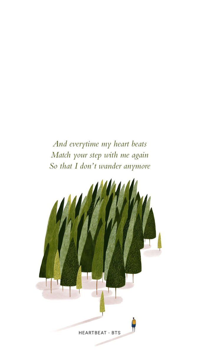 Citazione BTS Heartbeat, alberi verdi, 675x1200 Full HD Verticale, iPhone