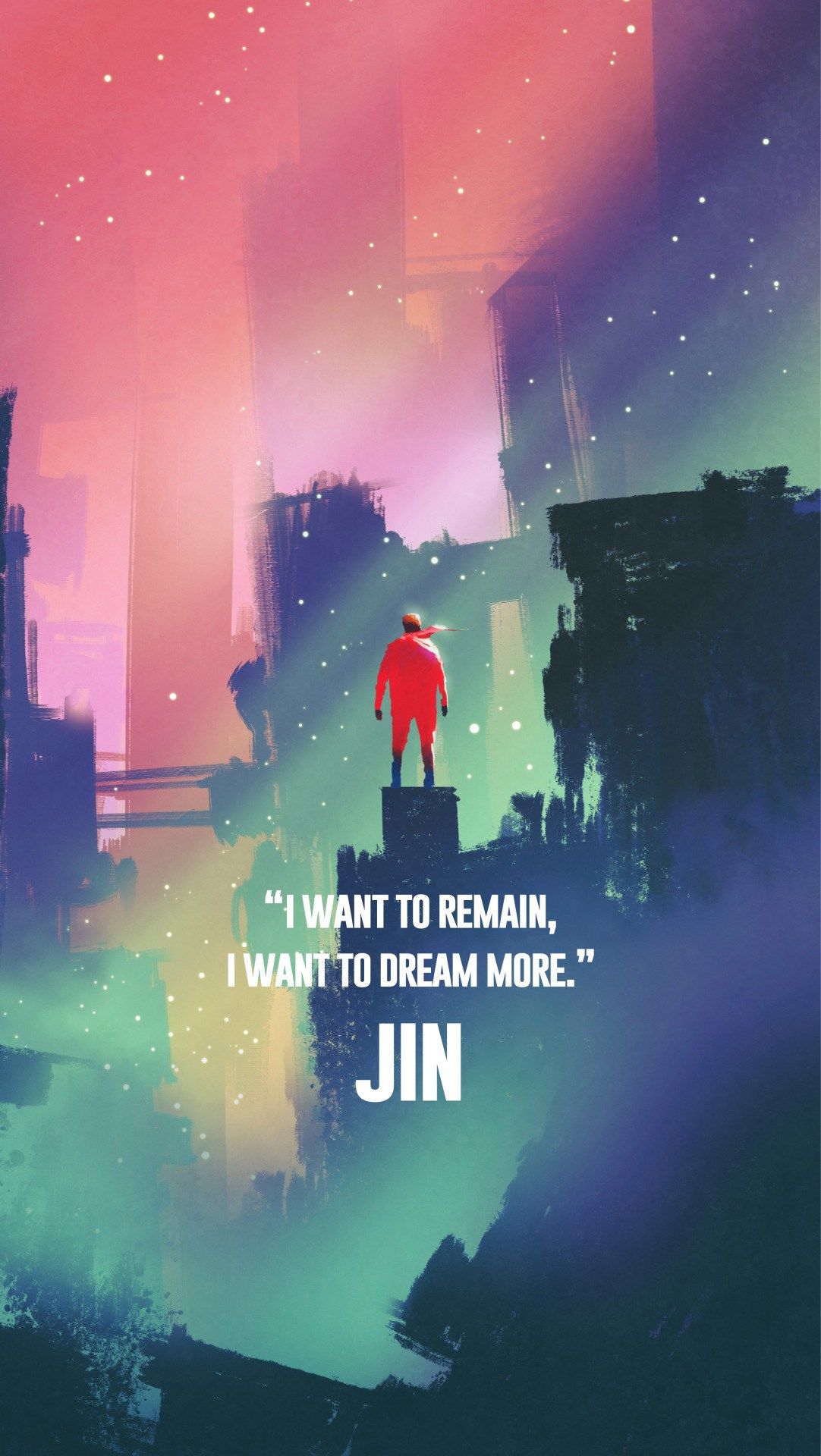Jin BTS citazione, città notturna, 1082x1920 Full HD Verticale, Samsung Galaxy
