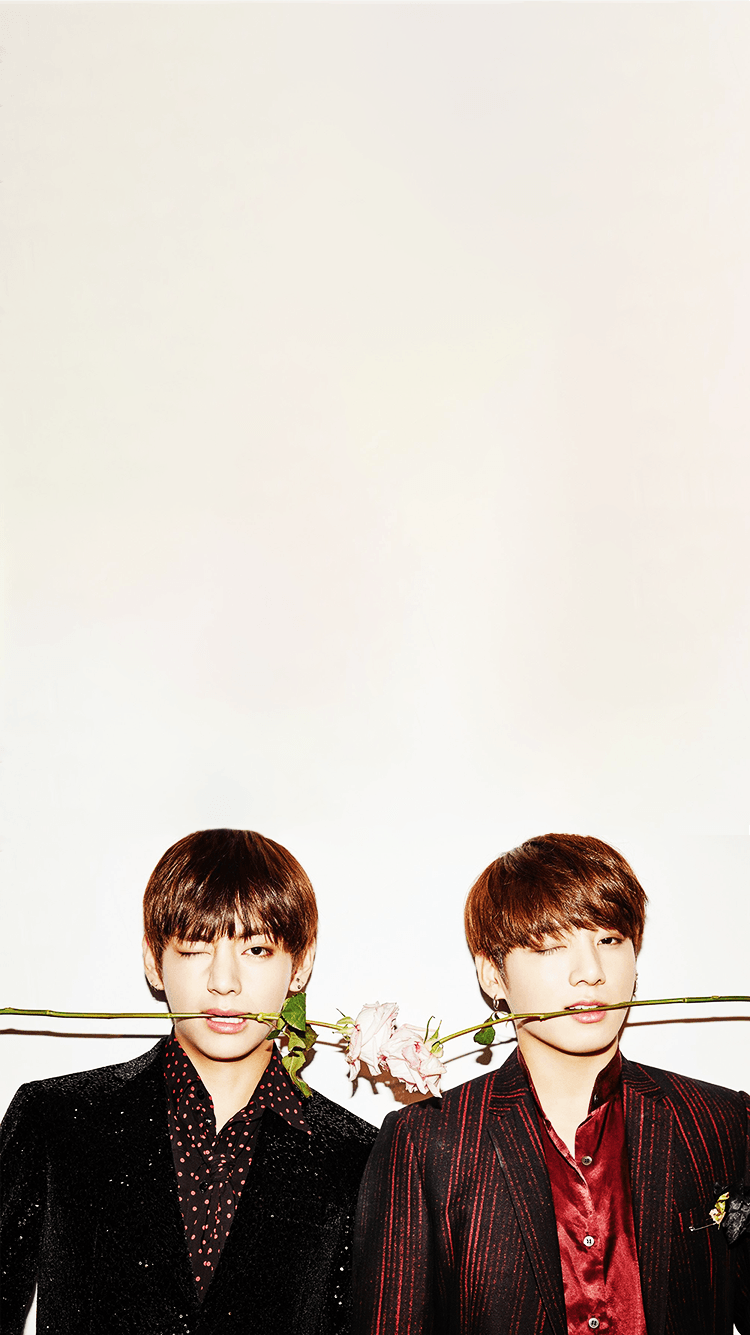 Taehyung e Jungkook con fiore, 750x1335 Verticale, Mobile