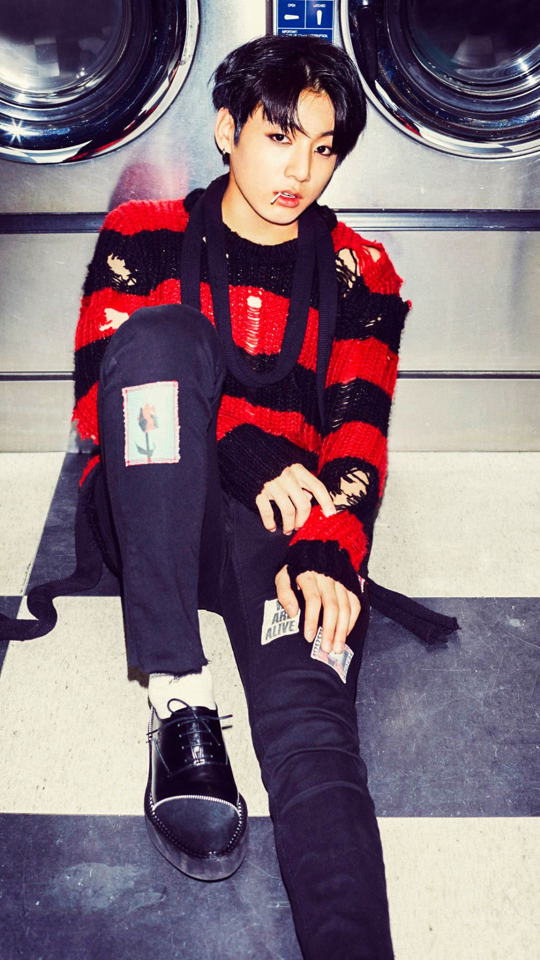 BTS Jungkook maglione rosso nero, 1080x1920 Full HD Verticale, iPhone