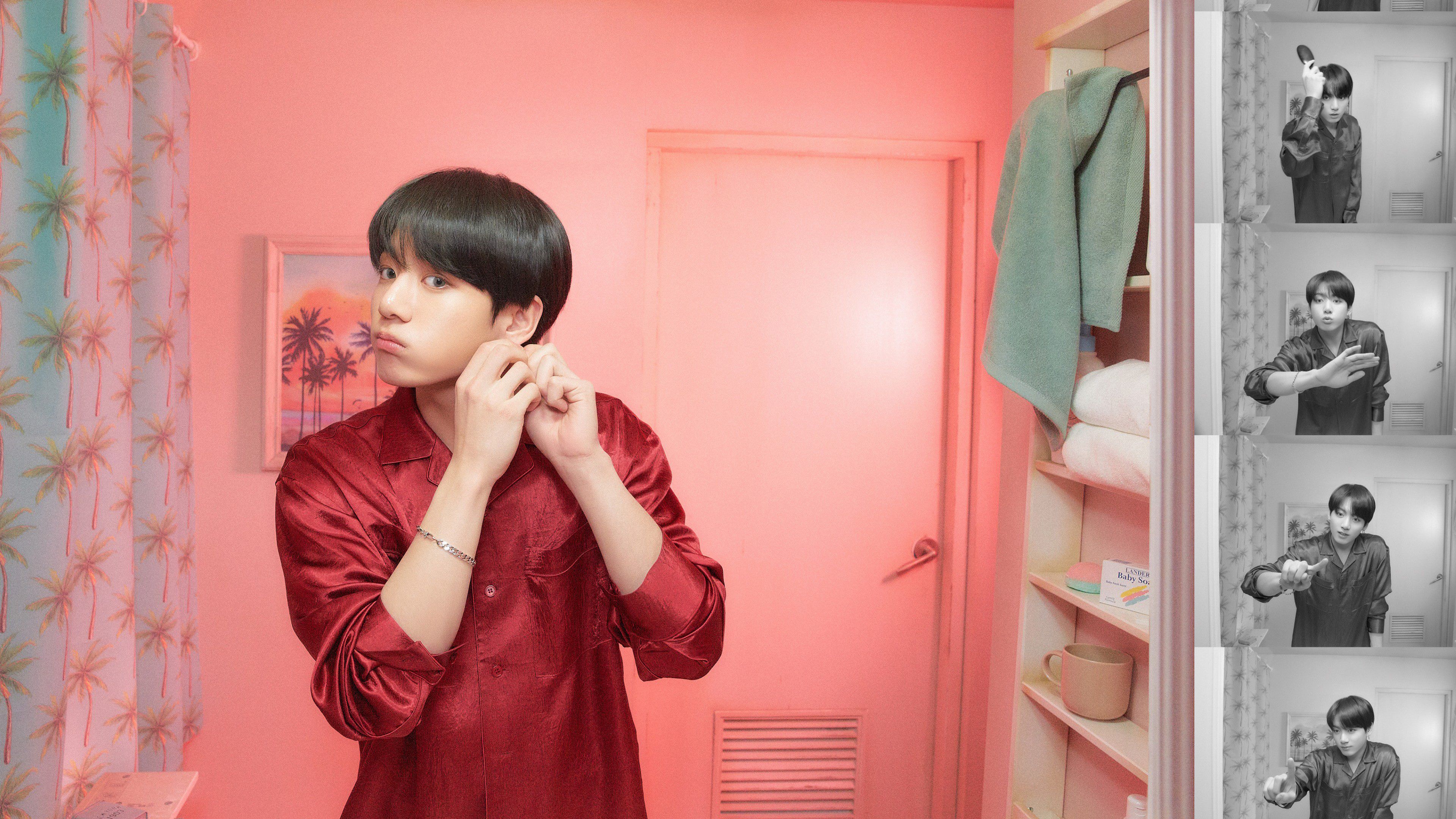 Jungkook BTS camicia rosa, 3840x2160 UHD, PC 4K