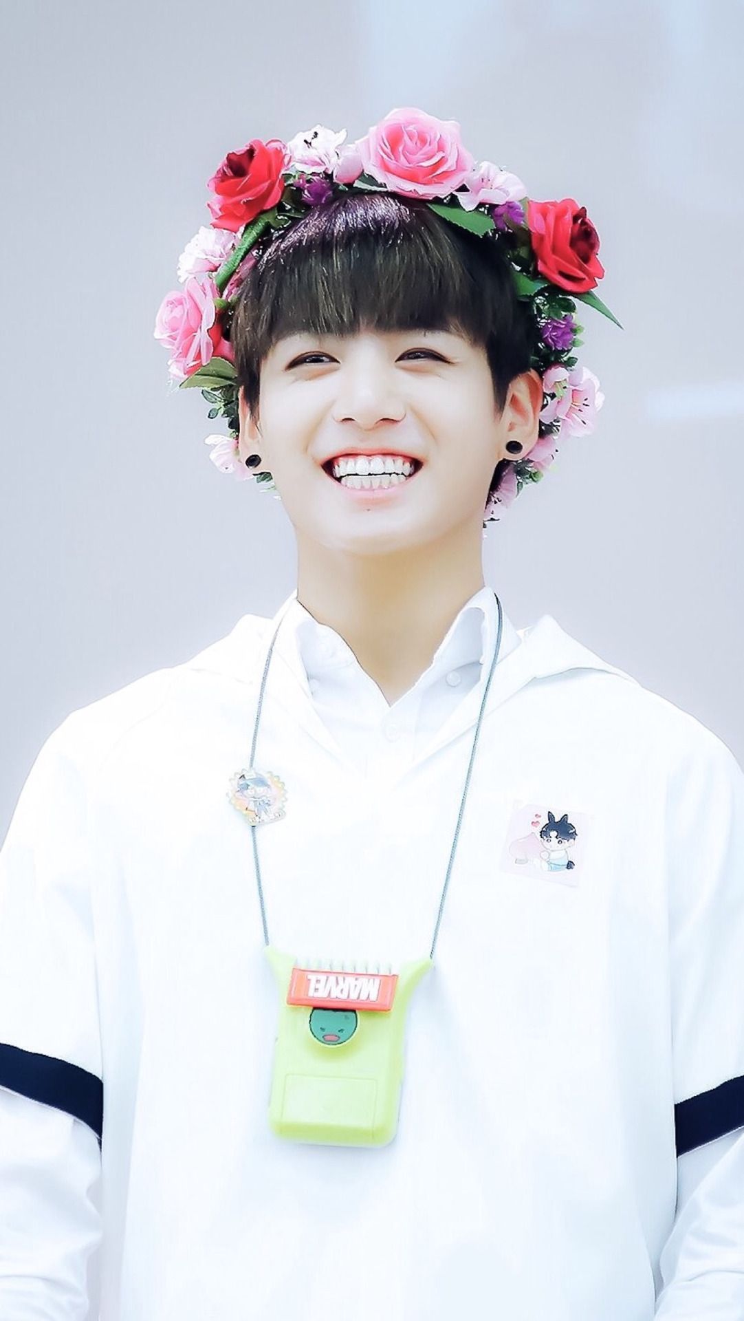 BTS Jungkook corona di fiori, 1082x1920 Verticale, Android