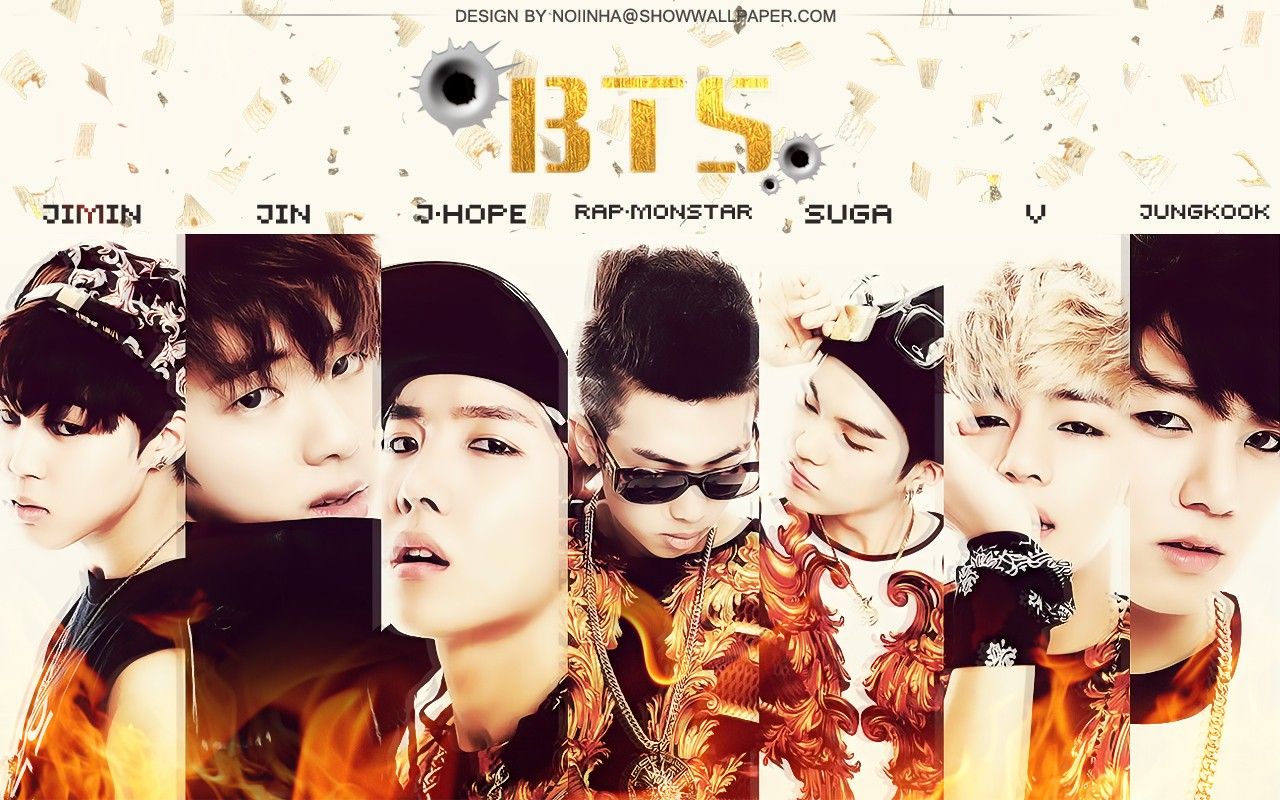 BTS collage membri gruppo, 1280x800 720p, PC
