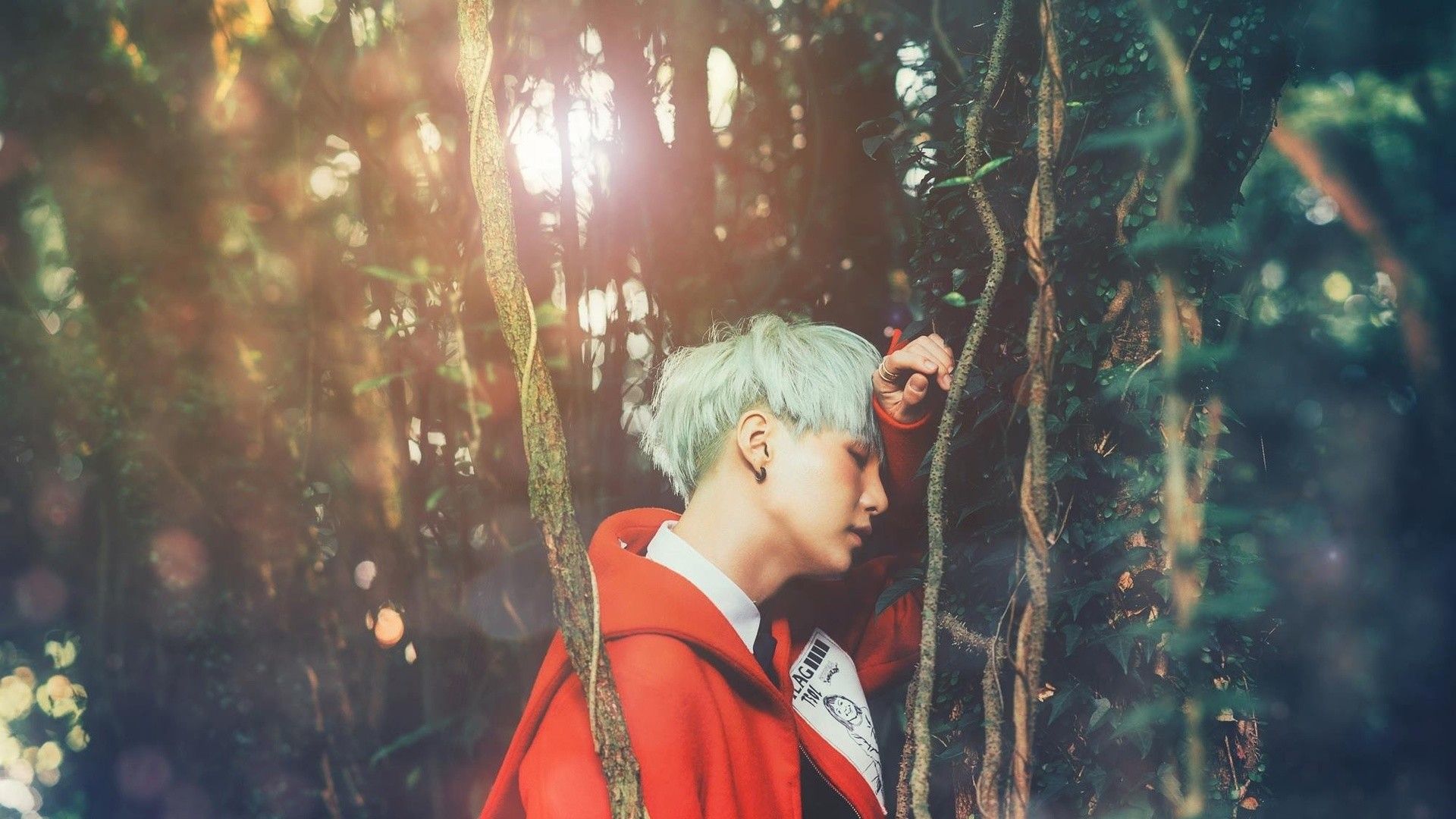 Ragazzo capelli argento nella foresta, 1920x1080 Full HD, PC Desktop
