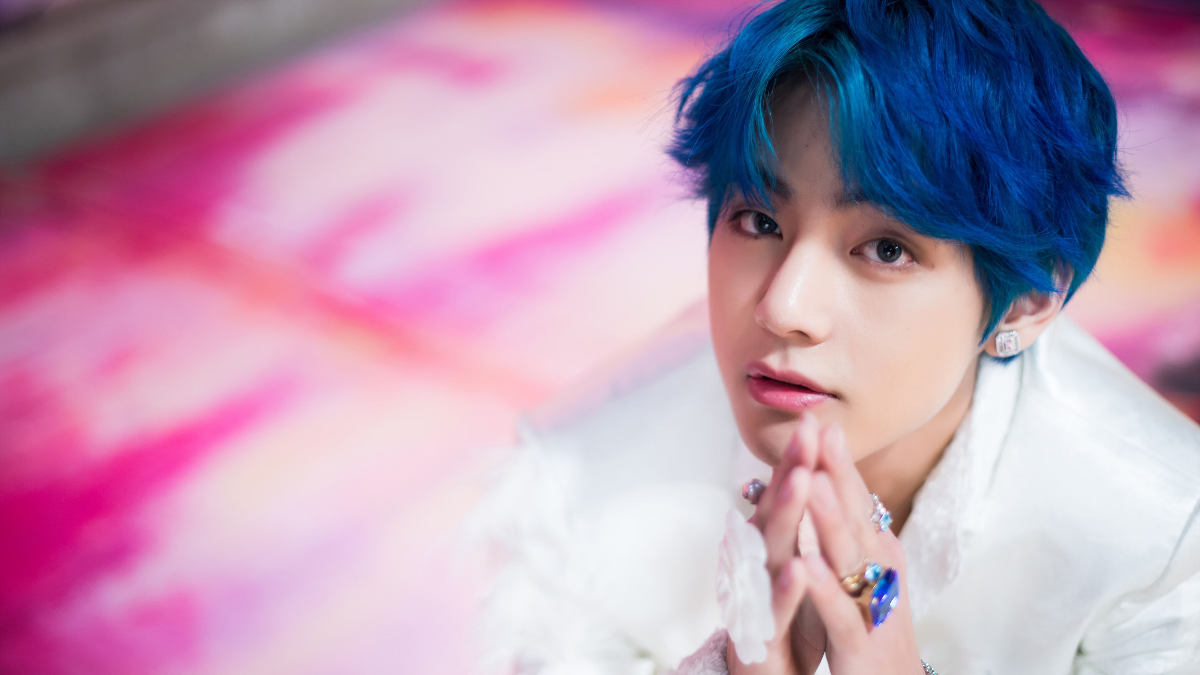 BTS V capelli blu, 3840x2160 Ultra HD, PC