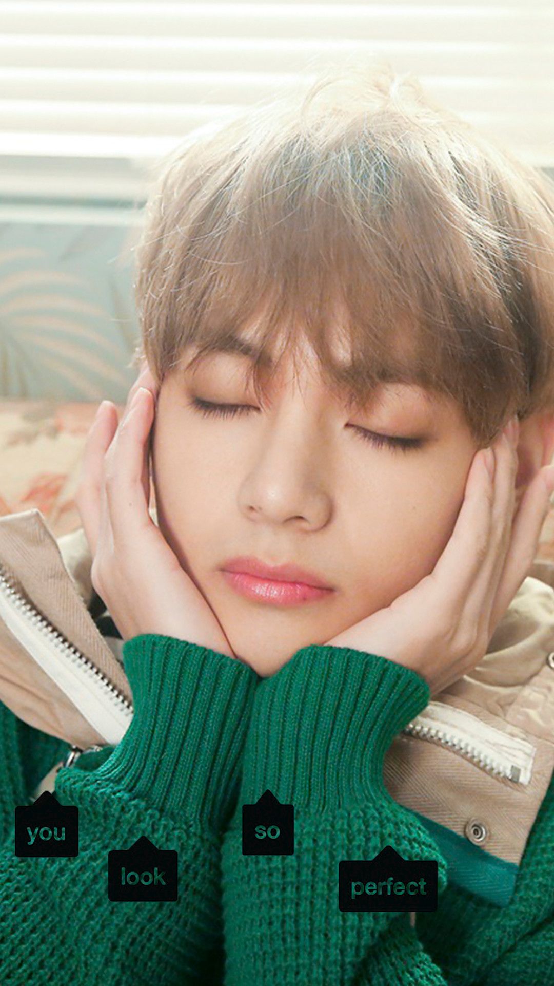 V BTS maglione verde, 1080x1920 Full HD Verticale, Smartphone