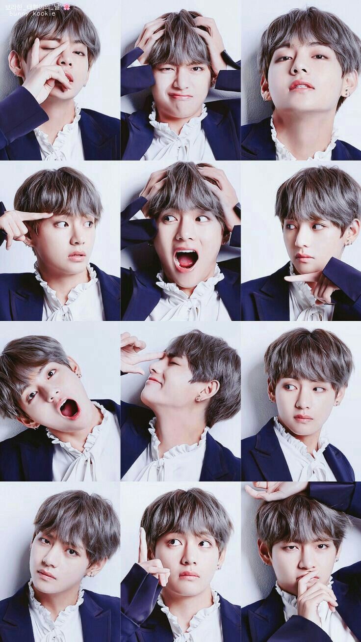 V BTS collage espressioni, 736x1307 Full HD Verticale, iPhone