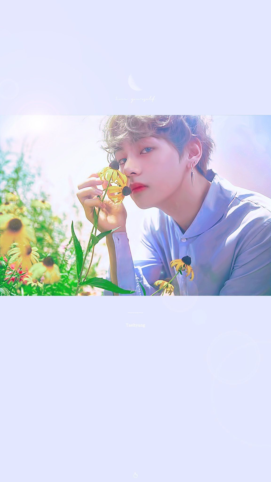 BTS V con fiori gialli, 1152x2048 Full HD Verticale, iPhone