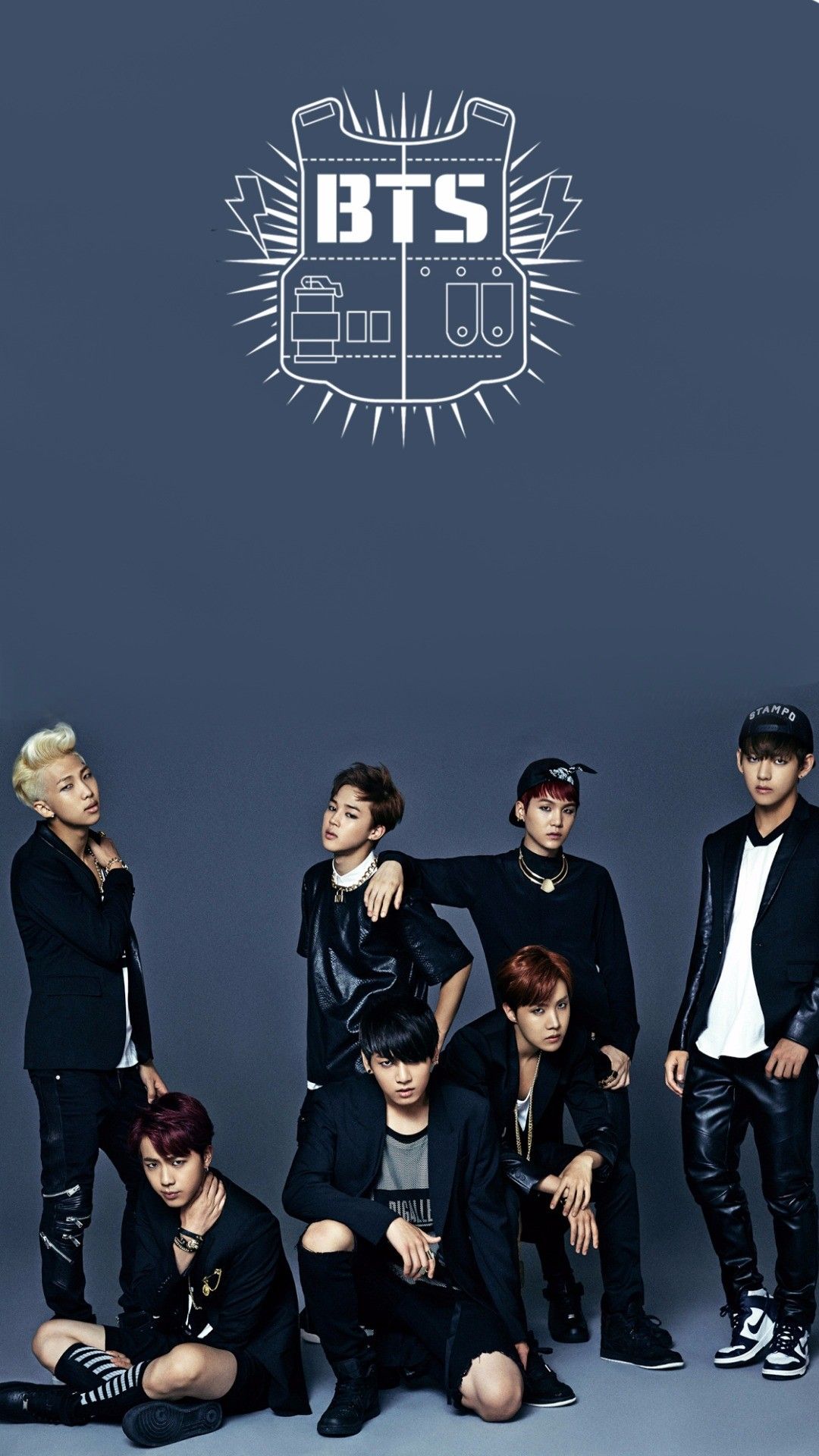 BTS logo pelle nera, 1080x1920 Full HD Verticale, Smartphone