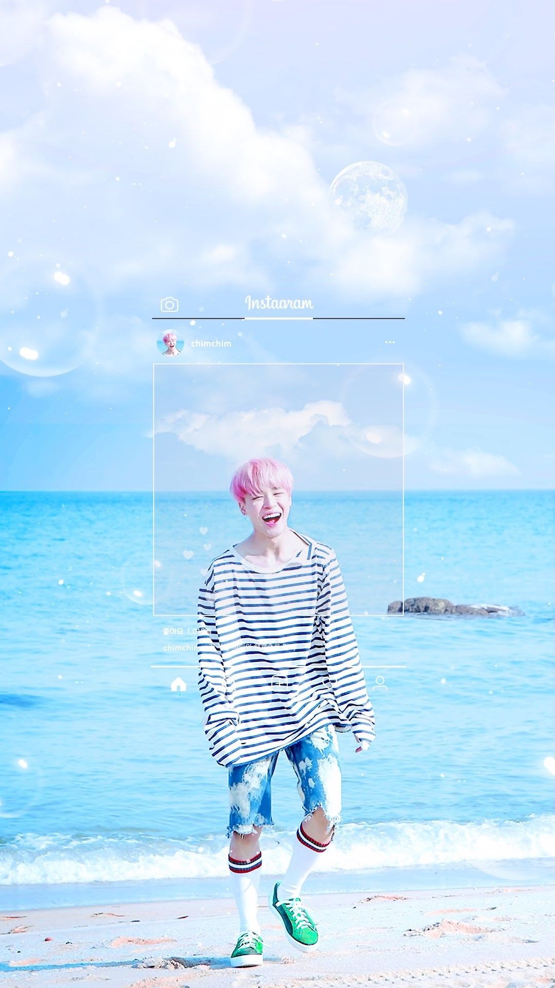 Jimin spiaggia mare azzurro, 1080x1920 Verticale, Telefono