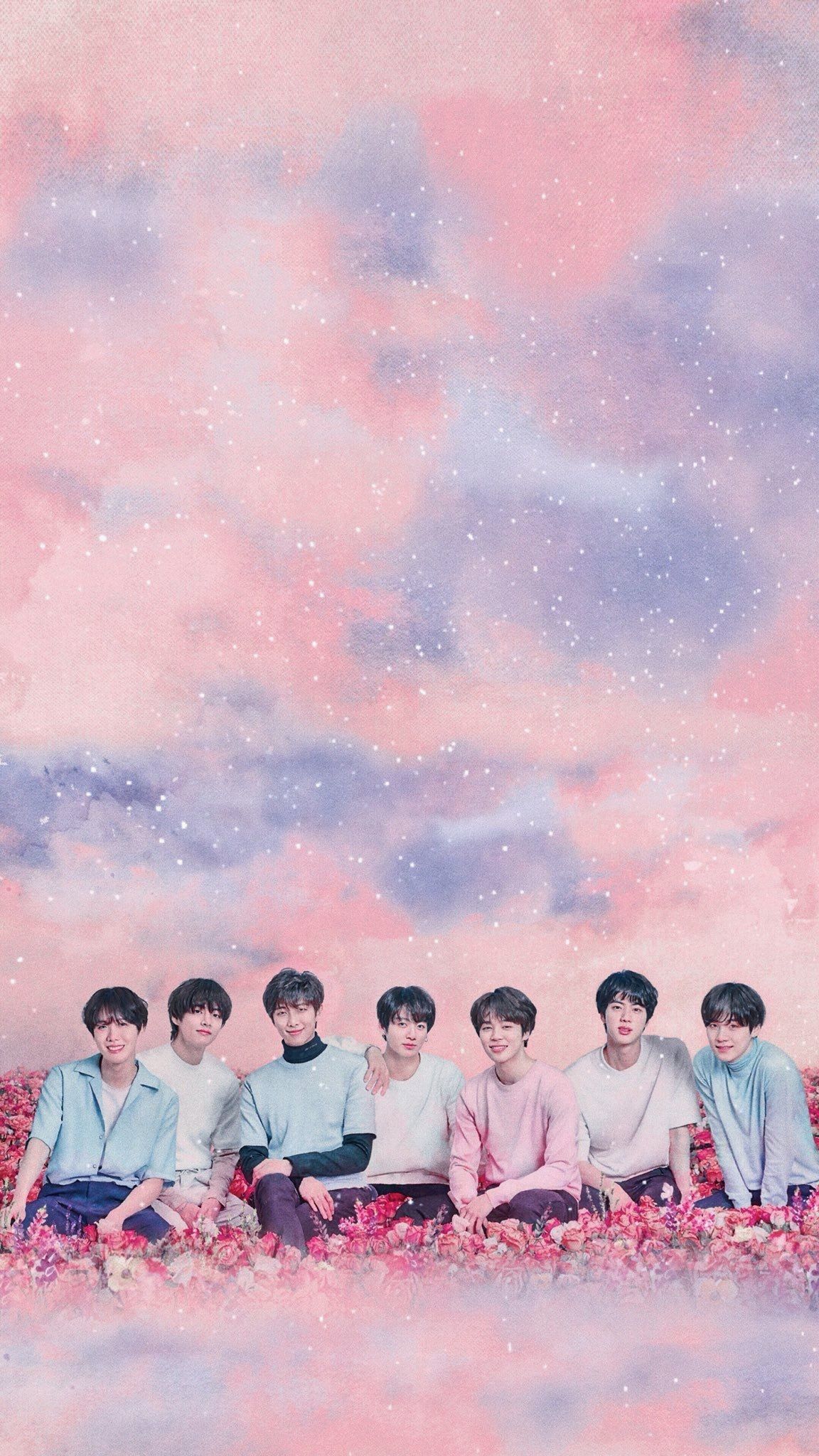 BTS cielo rosa fiori, 1152x2048 Verticale, POCO