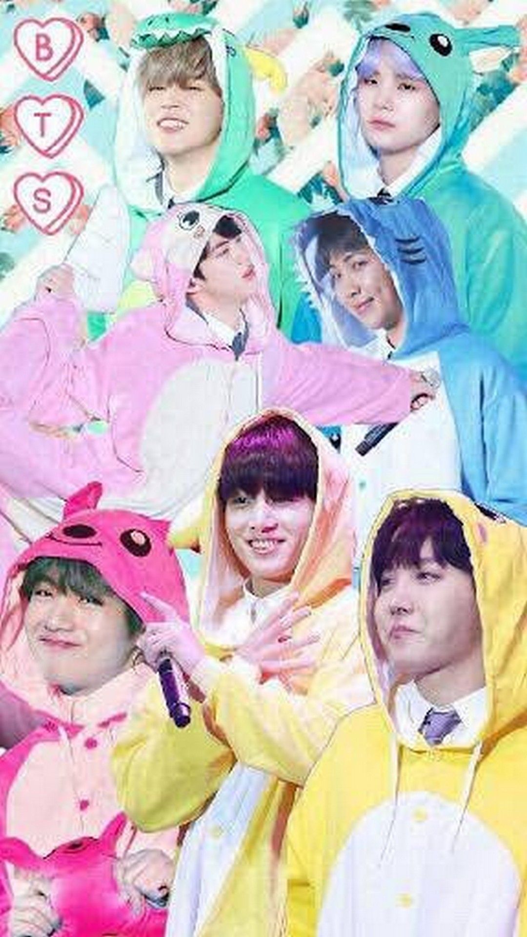 BTS pigiami animali colorati, 1080x1920 Full HD Verticale, iPhone