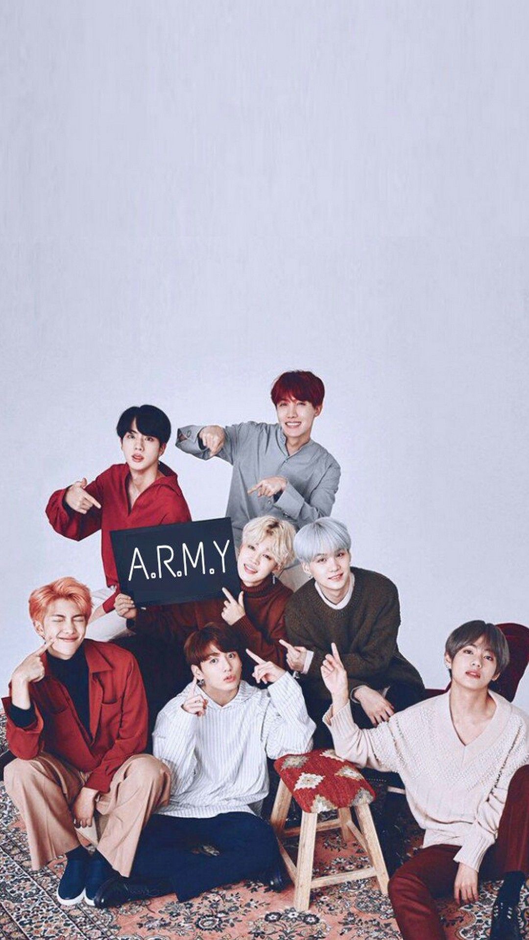 BTS gruppo scritta Army, 1080x1920 Verticale, Telefono