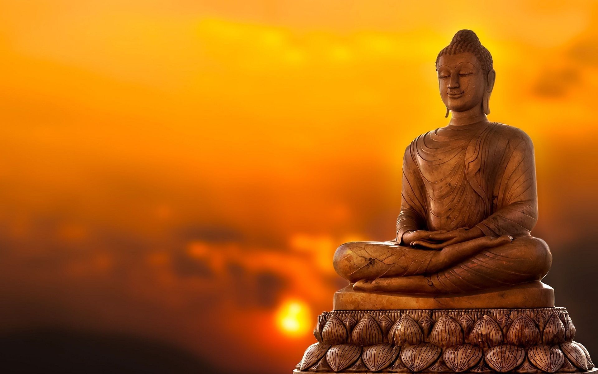 Statua Buddha tramonto arancione, 1920x1200 Full HD+ WUXGA, PC
