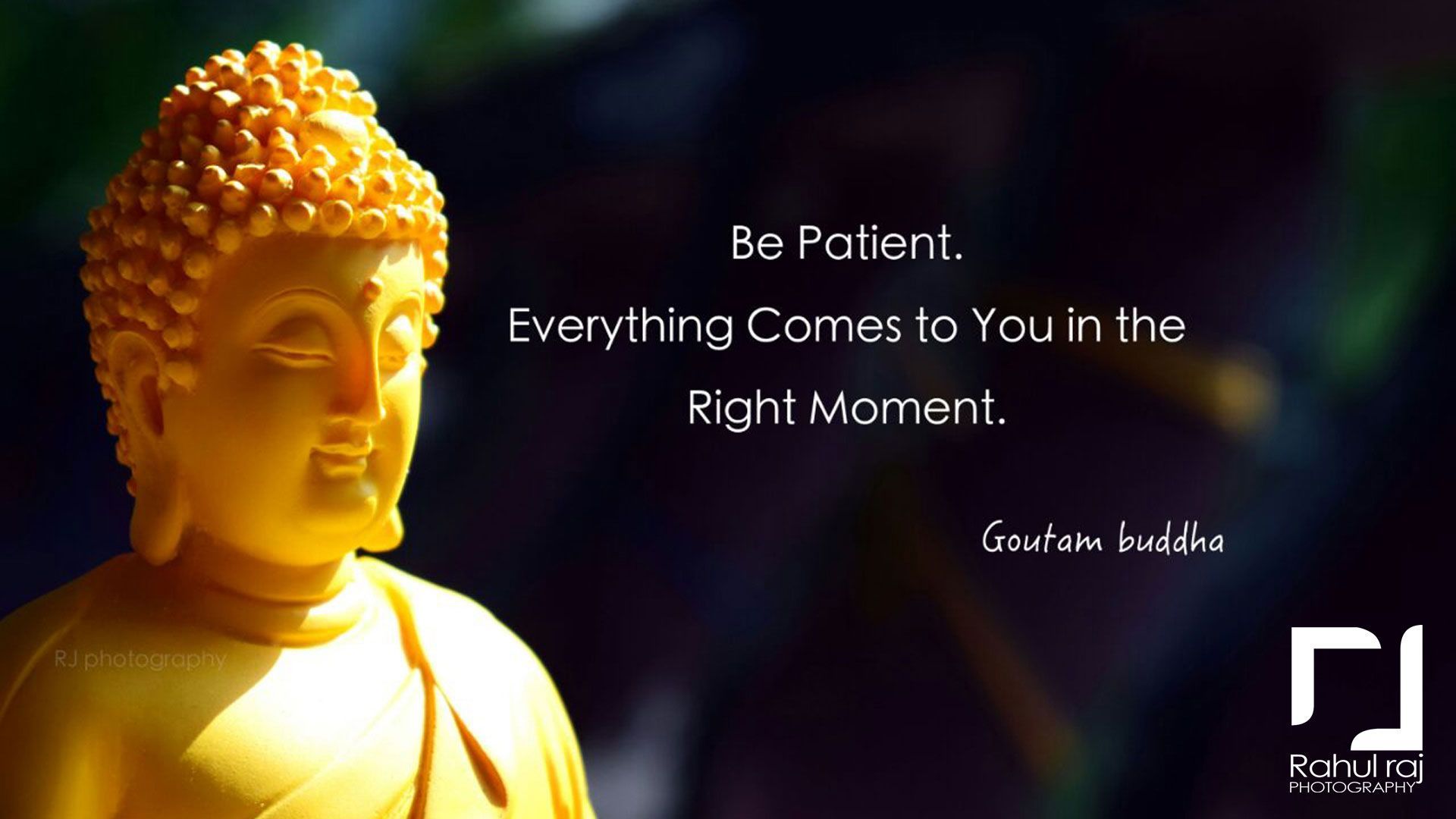 Statua Buddha dorata con citazione, 1920x1080 Full HD, PC