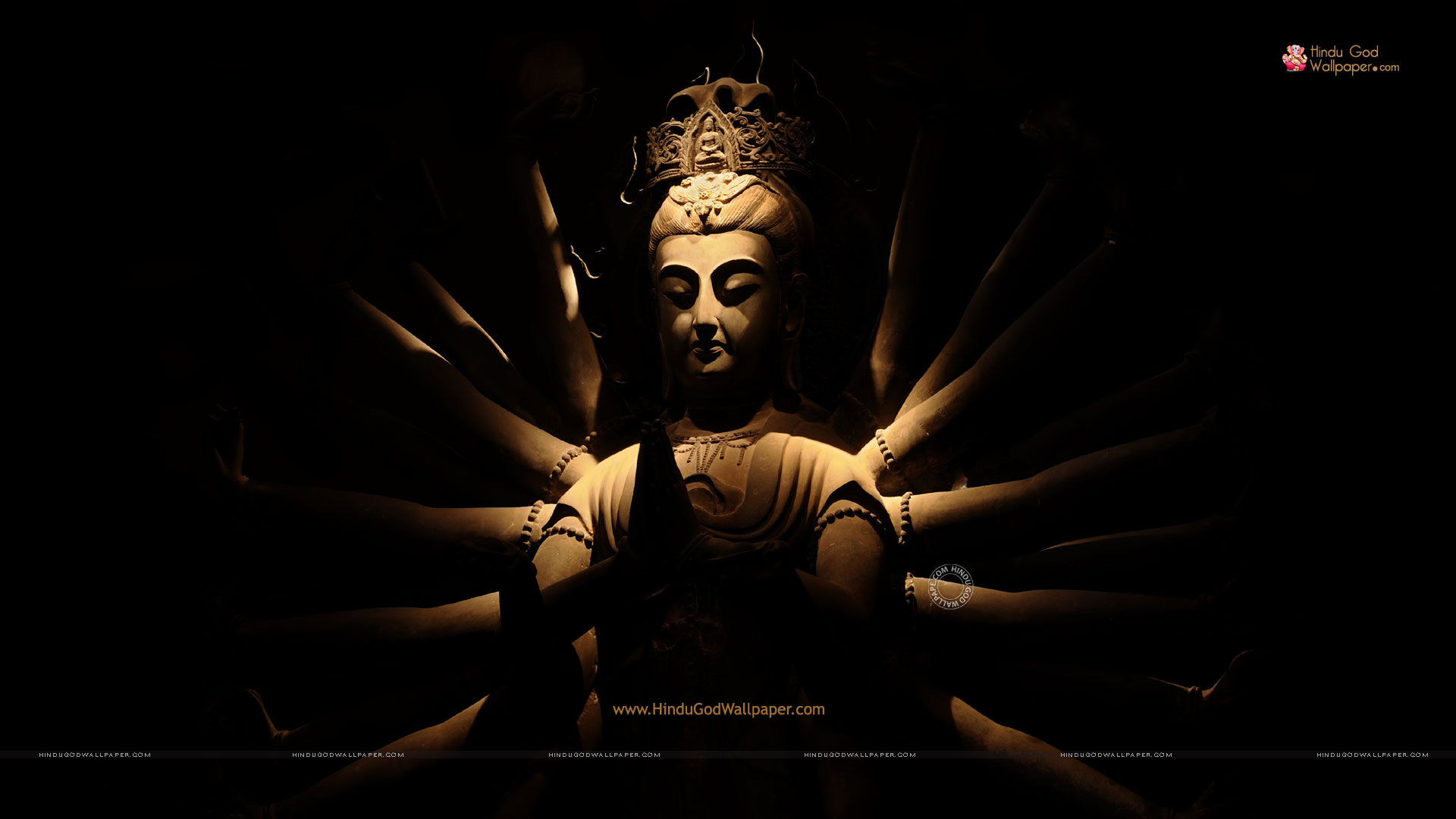 Statua Buddha dorata multibraccio, 1920x1080 Full HD 1080p, PC