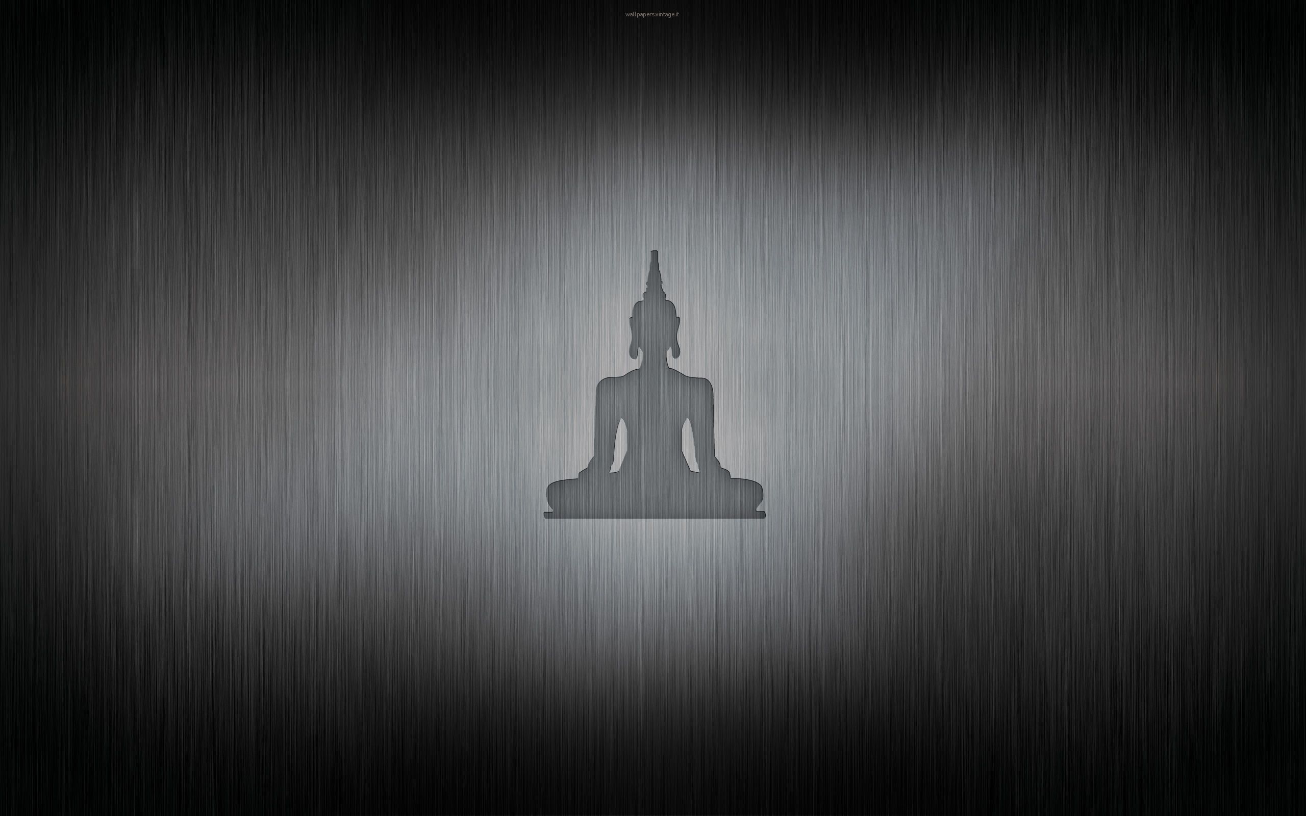 Silhouette Buddha grigio metallico, 2560x1600 WQXGA, Monitor Gaming