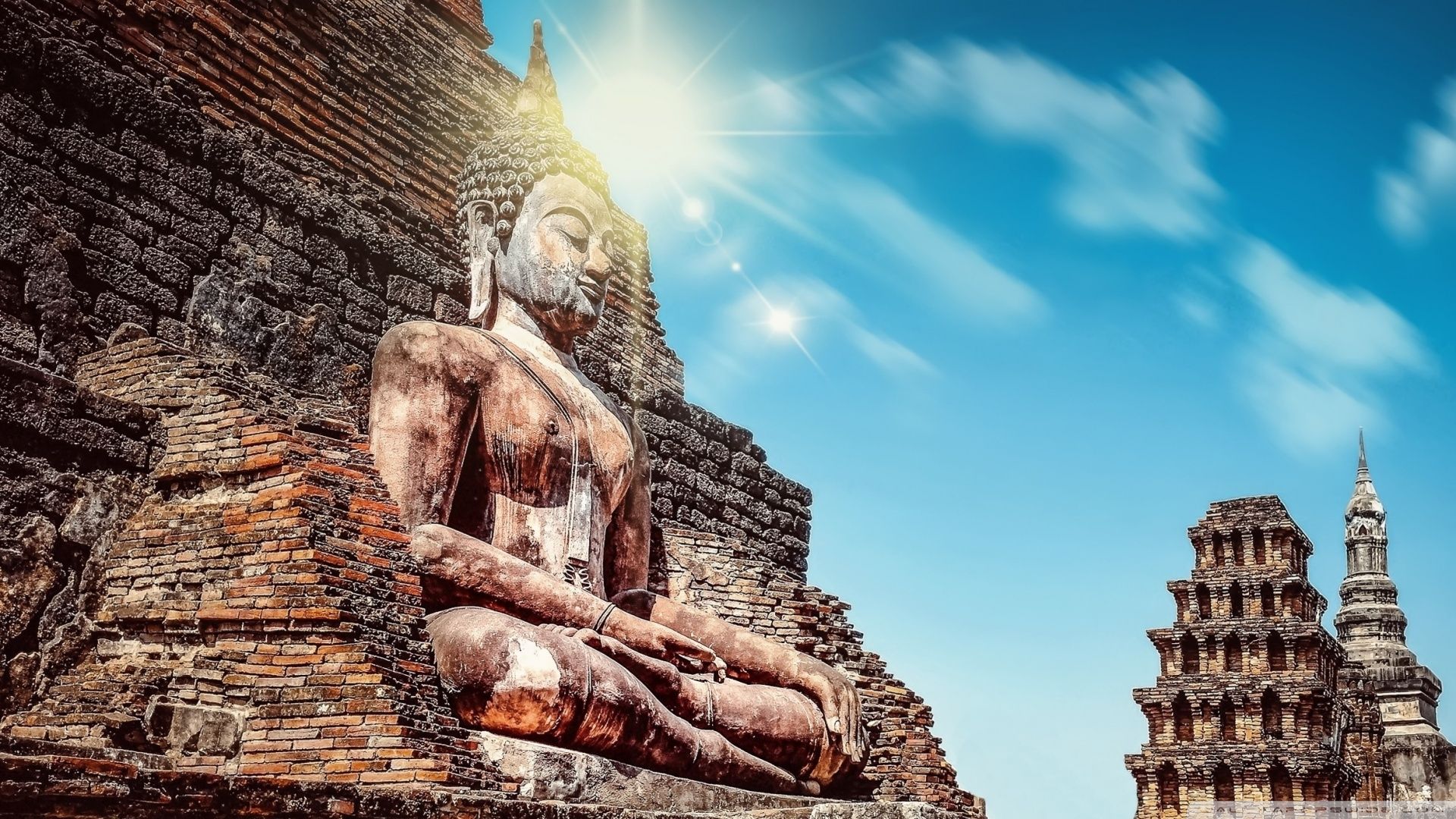Statua Buddha rovine tempio, 1920x1080 Full HD, PC Desktop